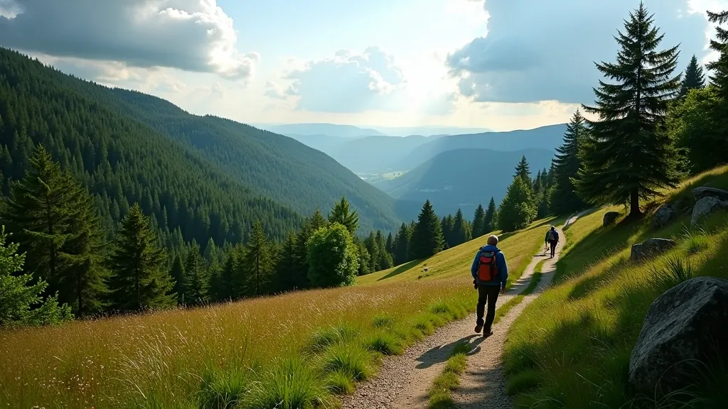 Panoráma České Švýcarské krajiny s pískovými útesy a zeleným lesem